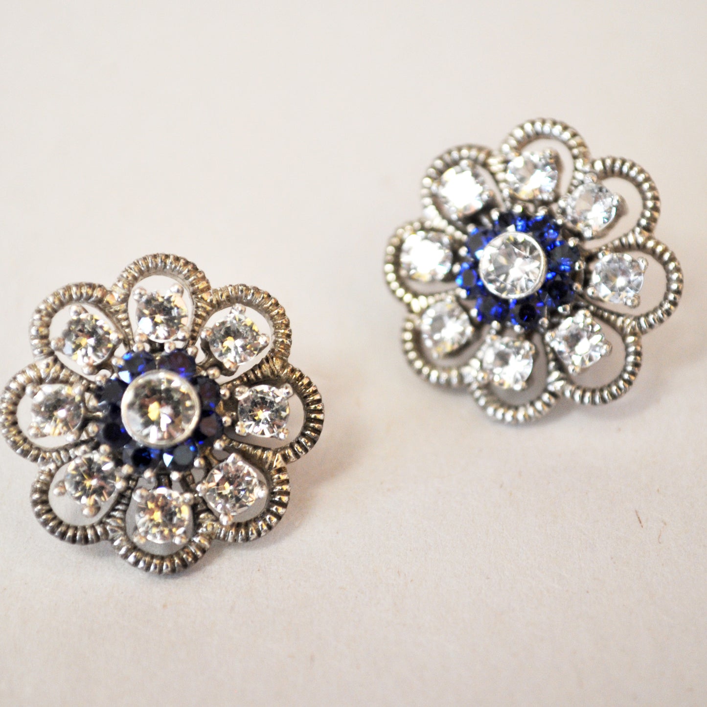 Vintage Clip-on Blue sapphire earrings
